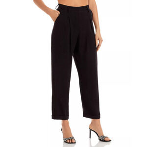 Just Bee Queen Kai Pleated Ankle Pants Black Size XL 3146